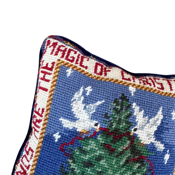 Vintage Friends Are the Magic of Christmas Needlepoint Pillow