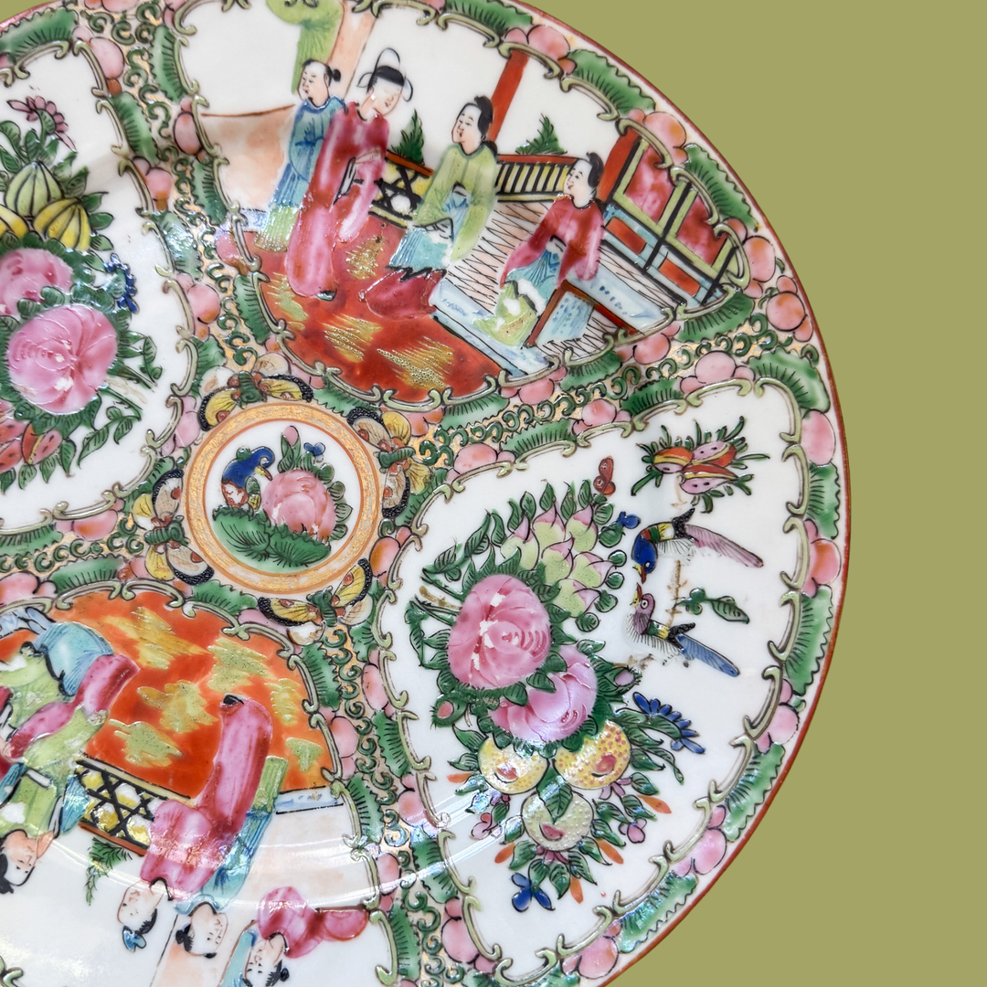 Pair of Antique Rose Medallion 10" Plates