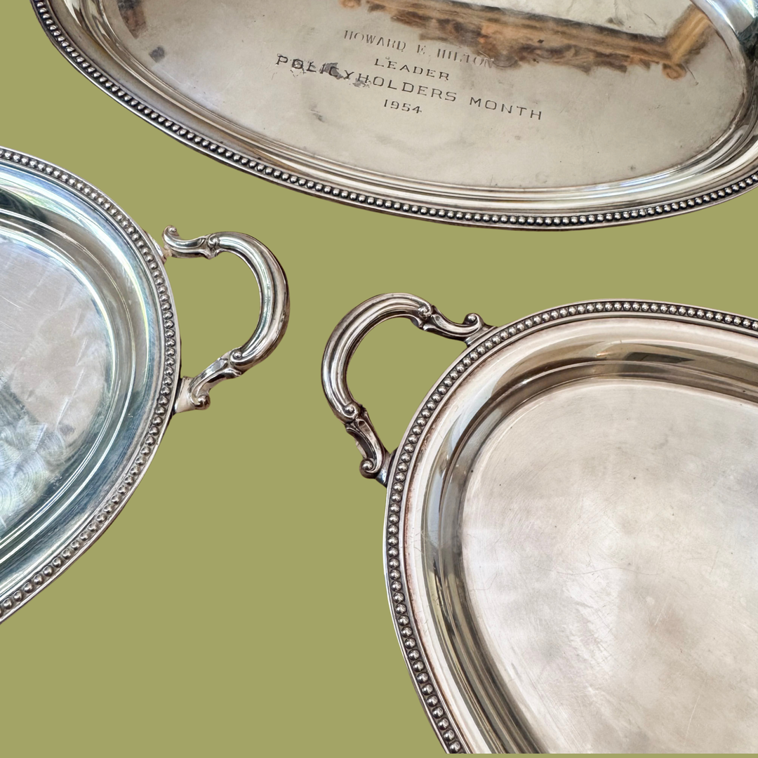 Vintage Silver-Plate Mini Tray with Handles