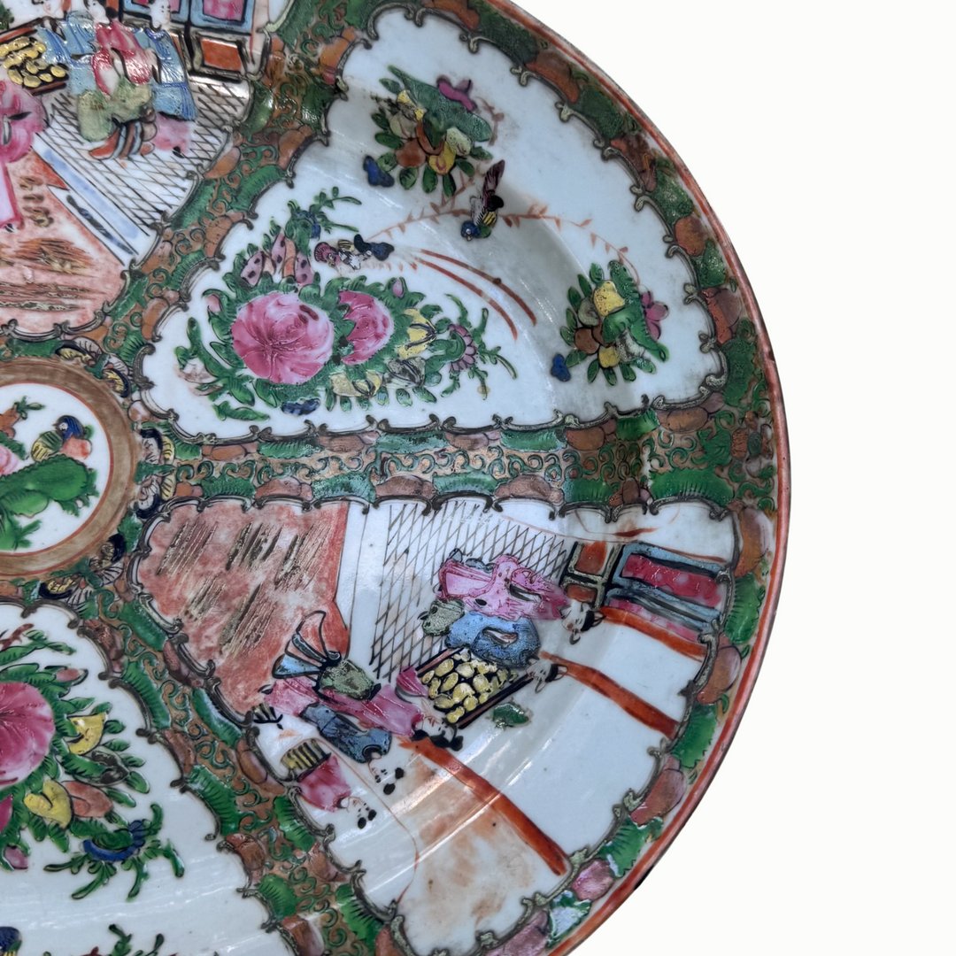 Large Antique Rose Medallion Platter