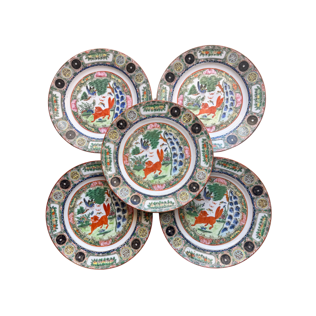Antique Famille Rose 8.25" Plates 