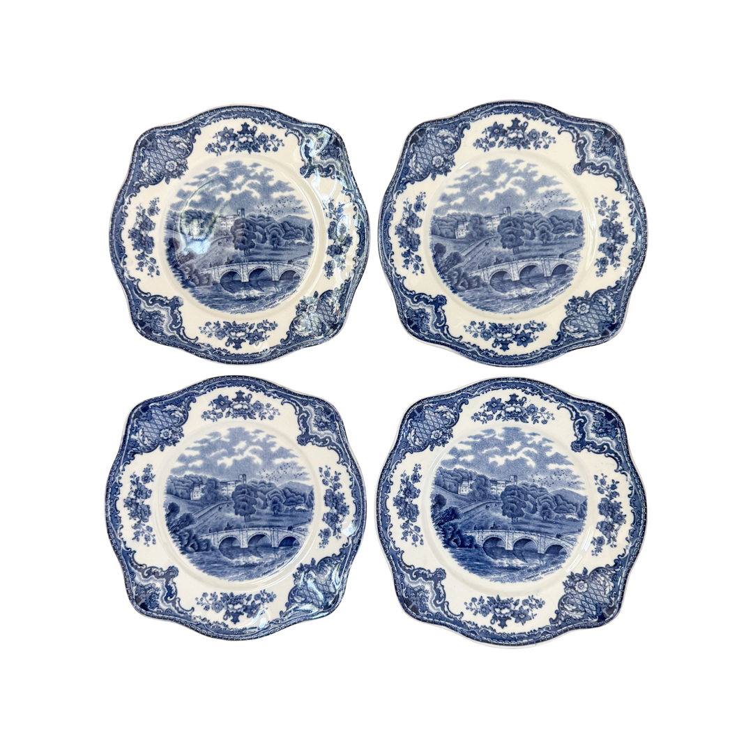 Set of Four Johnson Bros Old British Castles Sandwich Plates