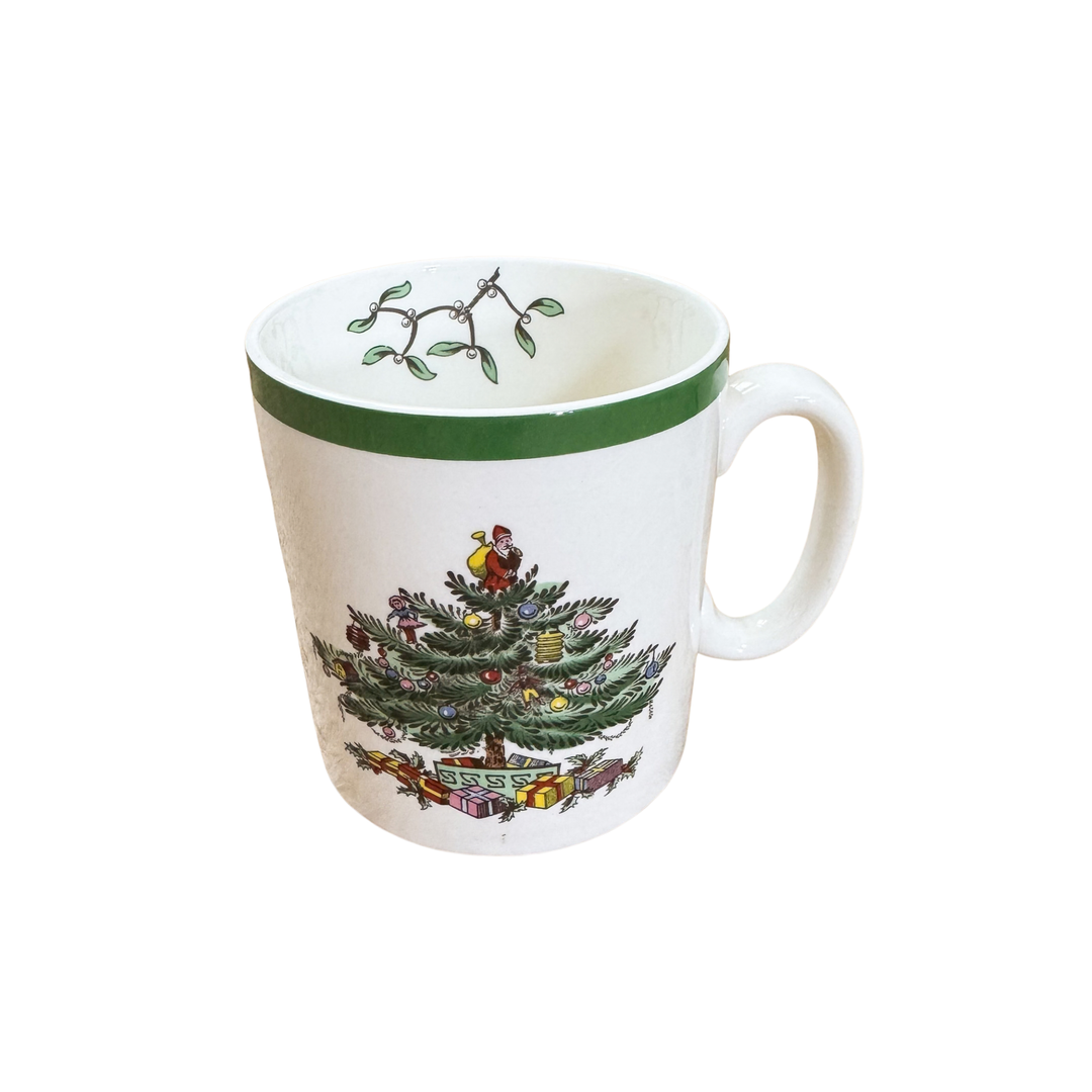 Vintage Set of Four Spode Christmas Tree Mugs