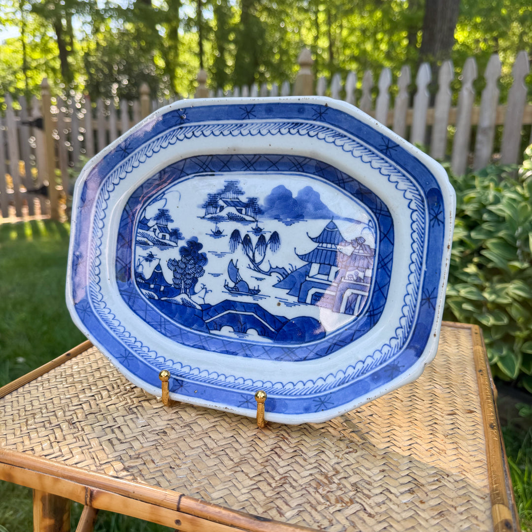 Antique Blue Canton Platter