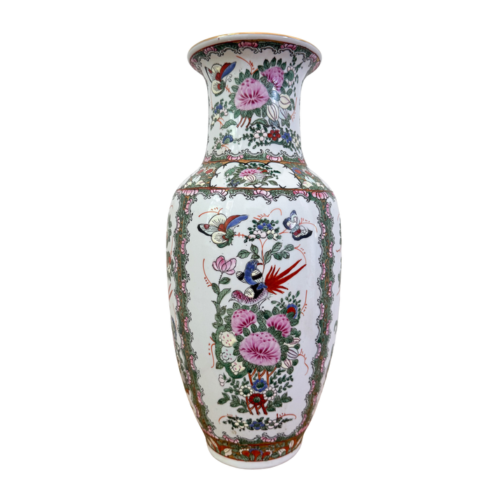 Vintage Large Rose Canton Vase