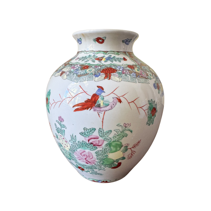Vintage Rose Medallion Vase