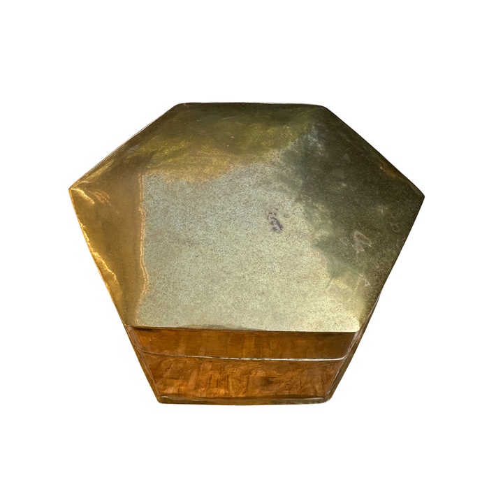 Vintage Brass Hexagonal Trinket Box