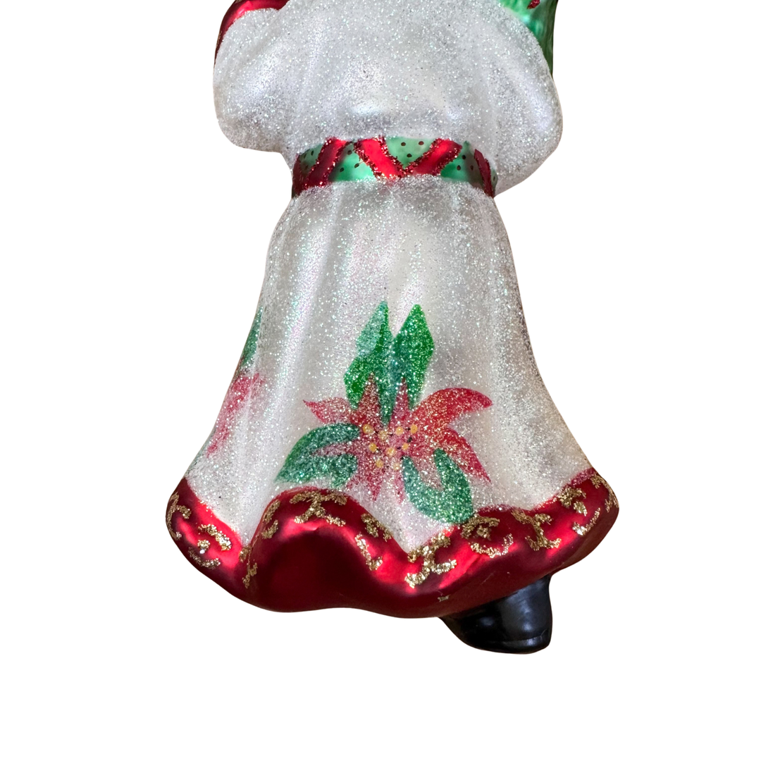 Vintage Waterford Poinsettia Santa Ornament