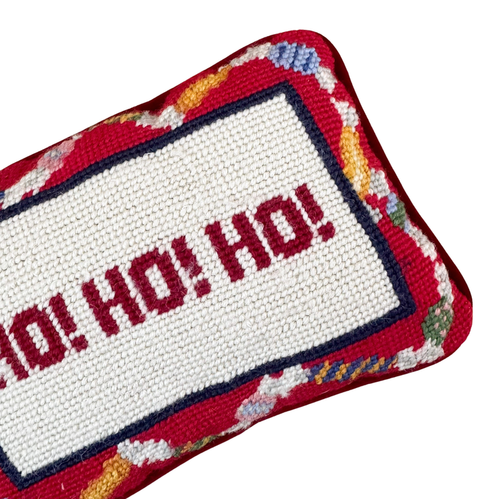 HO! HO! HO! Needlepoint Pillow
