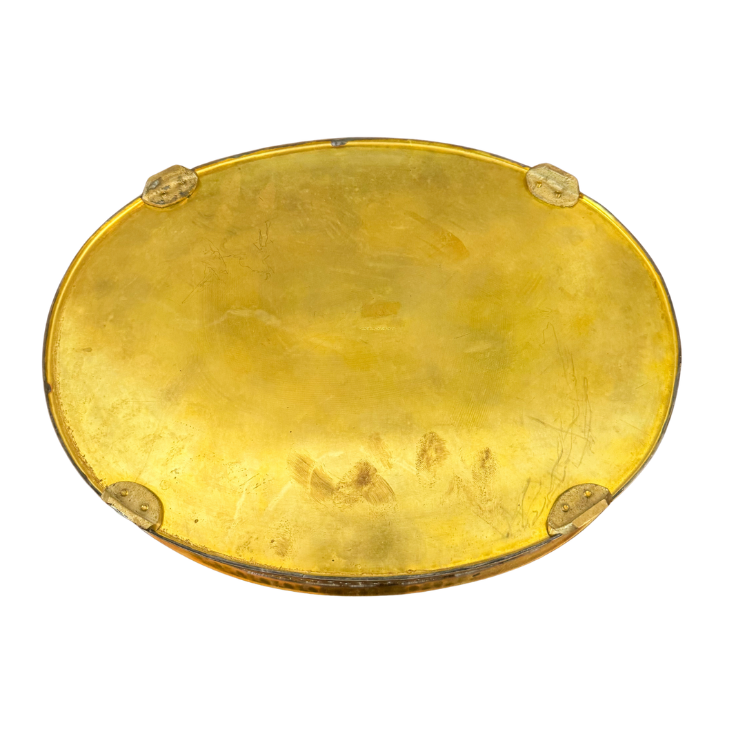 Vintage Brass Gallery Tray with Handles