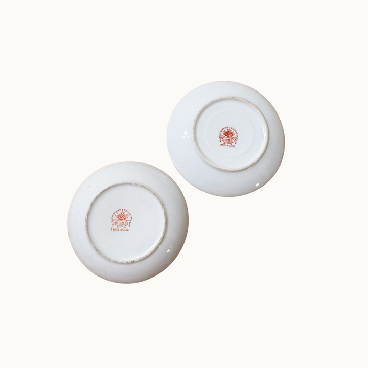 Pair of Vintage Famille Rose Small Accent Plates