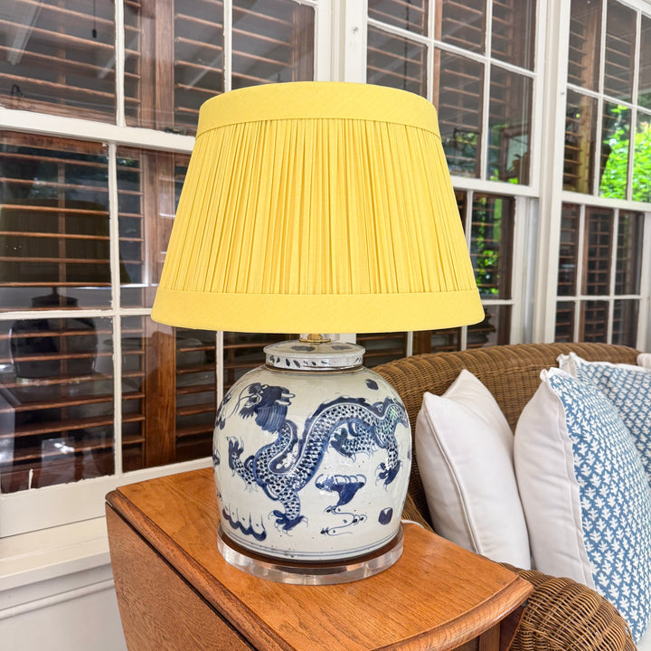 The June Lamp - Blue and White Dragon Ginger Jar Lamp