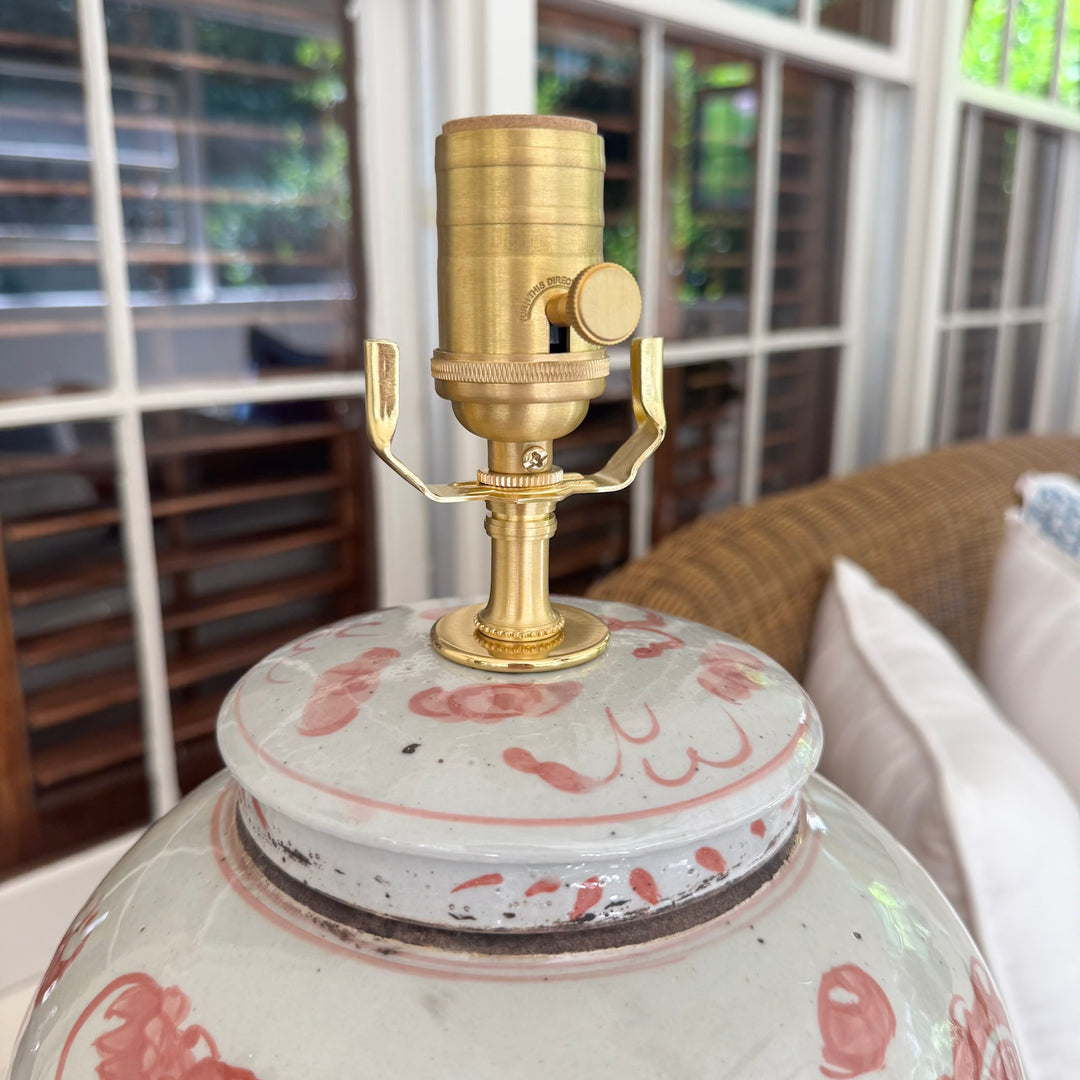 Orange and White Dragon Ginger Jar Lamp