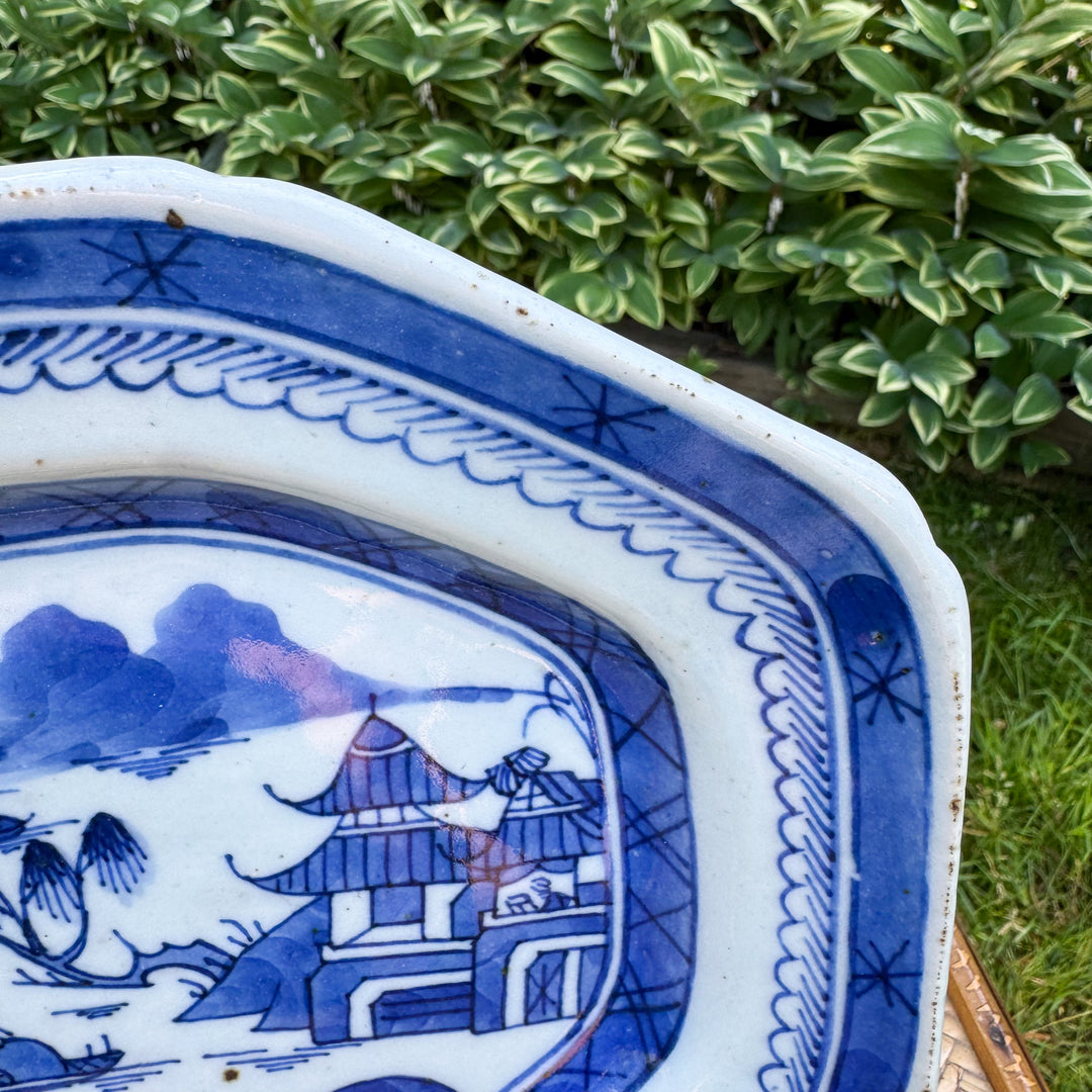 Antique Blue Canton Platter