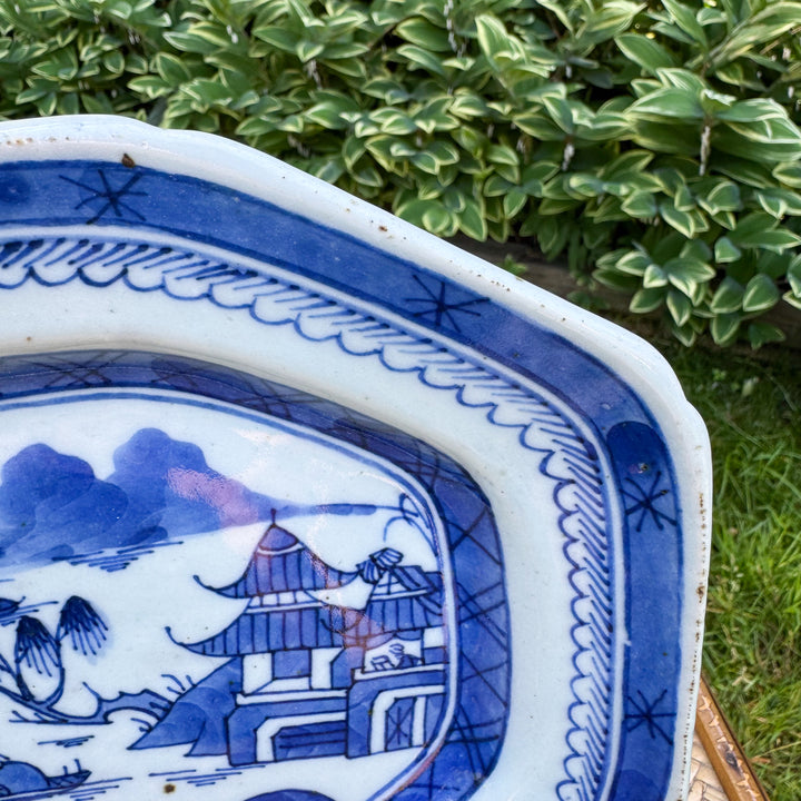 Antique Blue Canton Platter