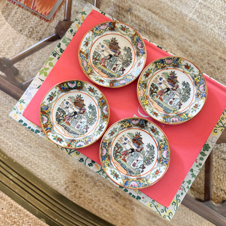 Set of Four Famille Rose Petite Saucers