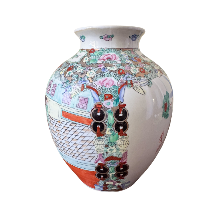 Vintage Rose Medallion Vase