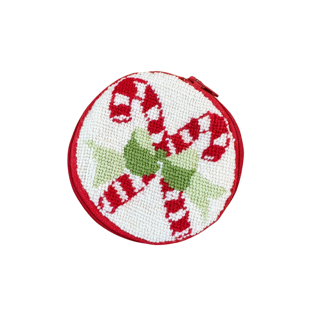 Set of Vintage Needlepoint Christmas Coin Purses