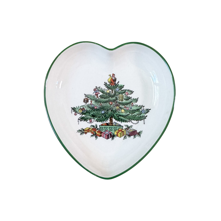 Pair of Vintage Spode Christmas Tree Trinket Dishes