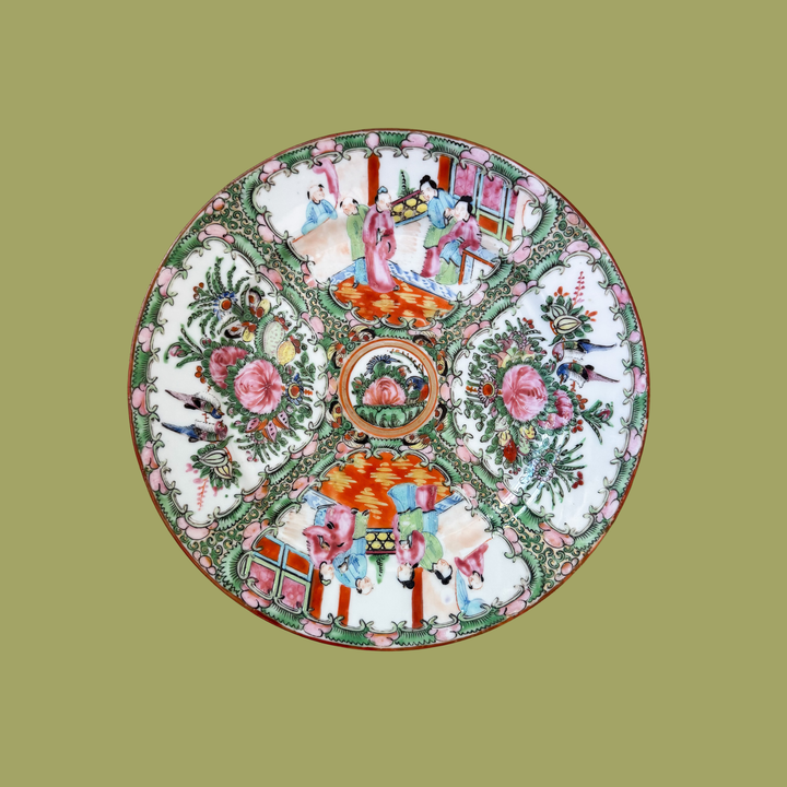 Pair of Antique Rose Medallion 10" Plates