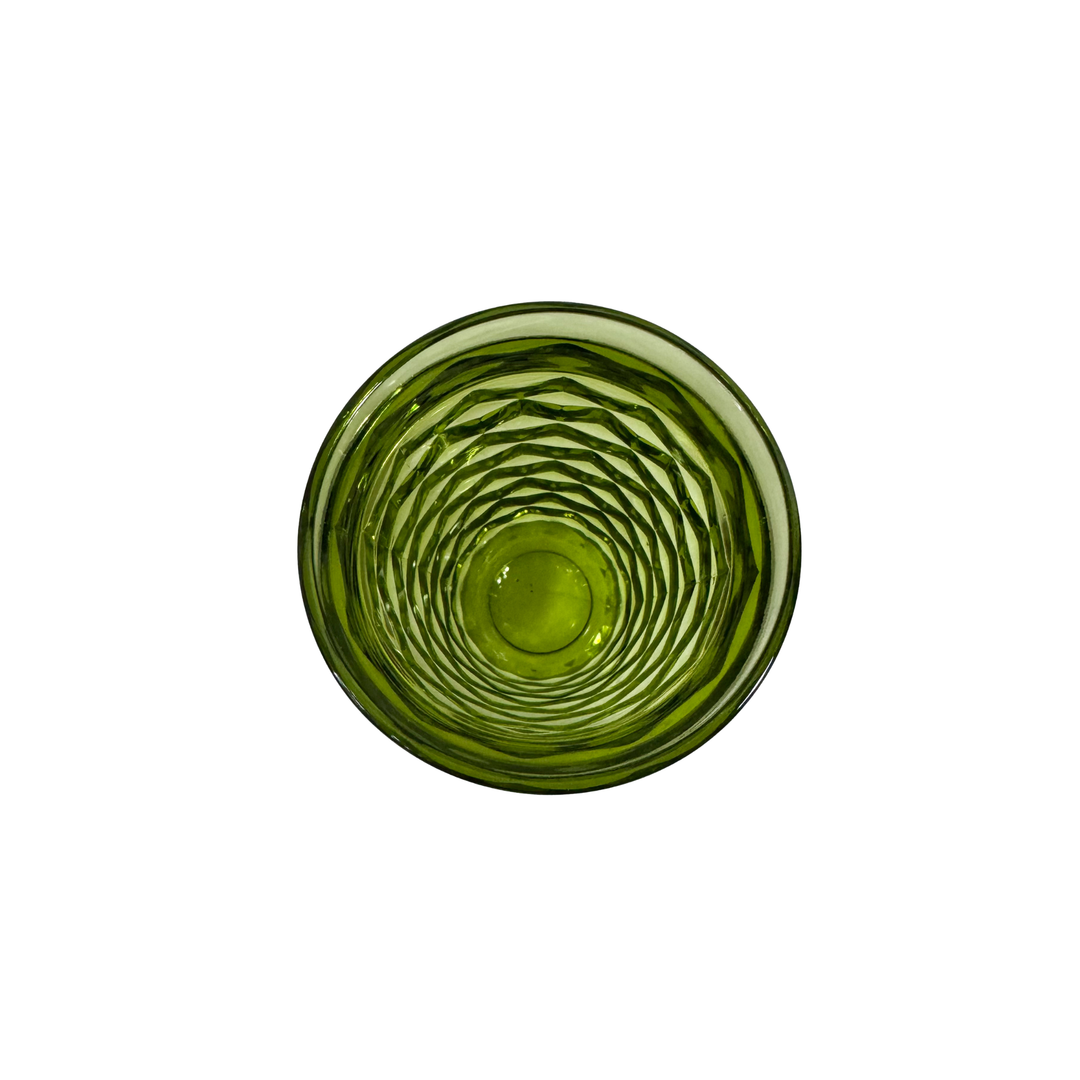 Set of Six Vintage Green Glass Tumblers