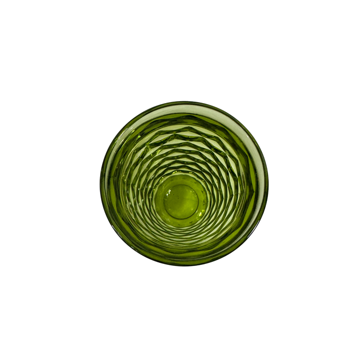 Set of Six Vintage Green Glass Tumblers