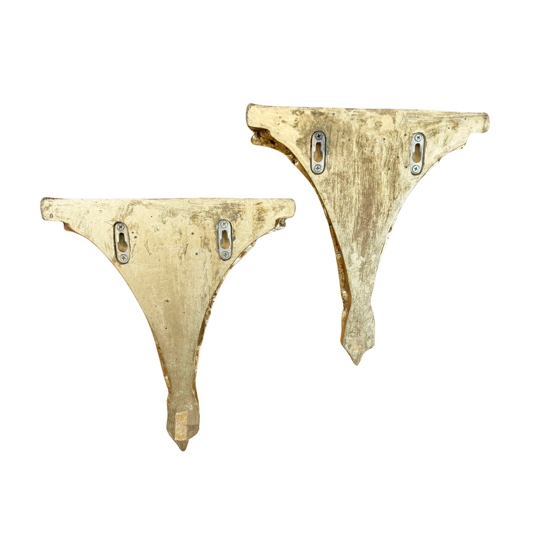 Vintage Pair of Gilt Wood Wheat Wall Sconces