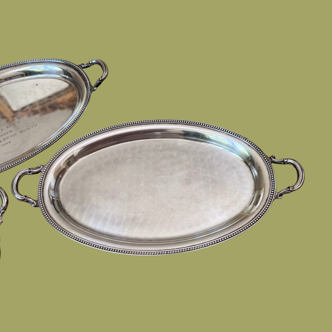Vintage Silver-Plate Mini Tray with Handles