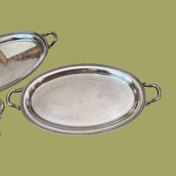 Vintage Silver-Plate Mini Tray with Handles