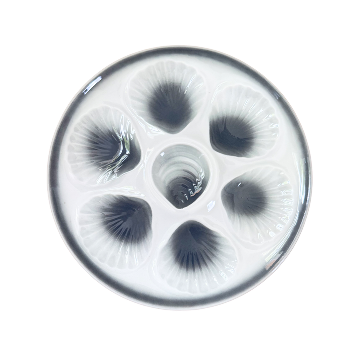 Pair of Smoky Gray Oyster Plates