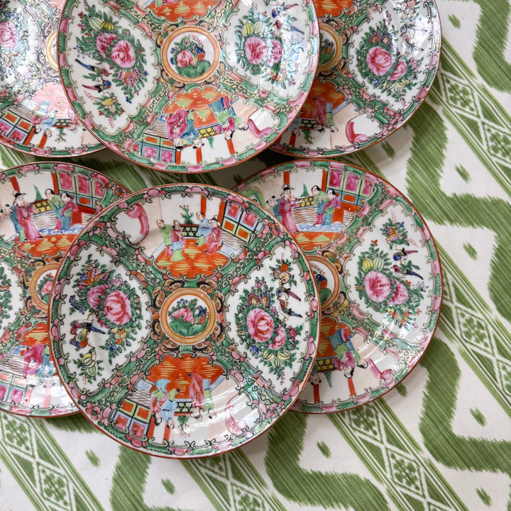 Vintage 9.5" Rose Medallion Plates