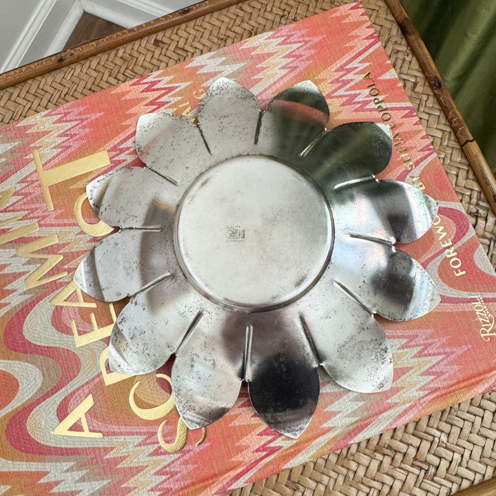 Vintage Italian Lotus Silver Plated Flower Frog