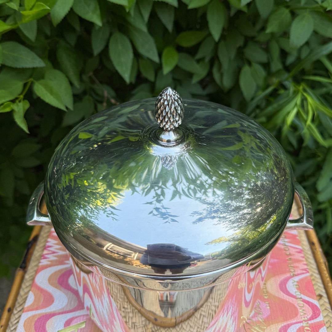 Vintage Sheffield Silver Plated Lined Covered Ice Bucket
