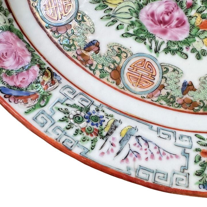 Antique Small Rose Canton Platter