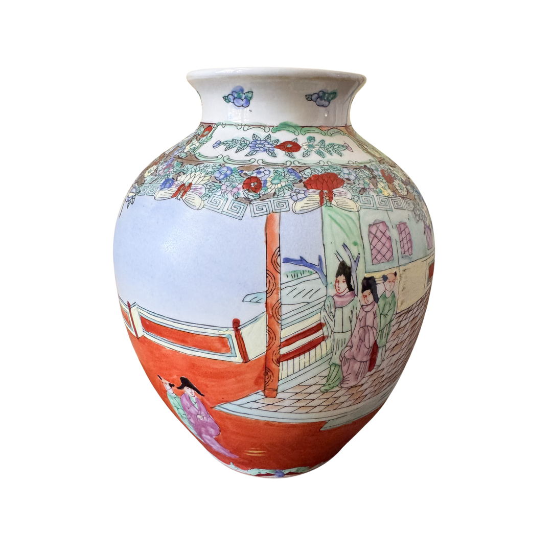 Vintage Rose Medallion Vase
