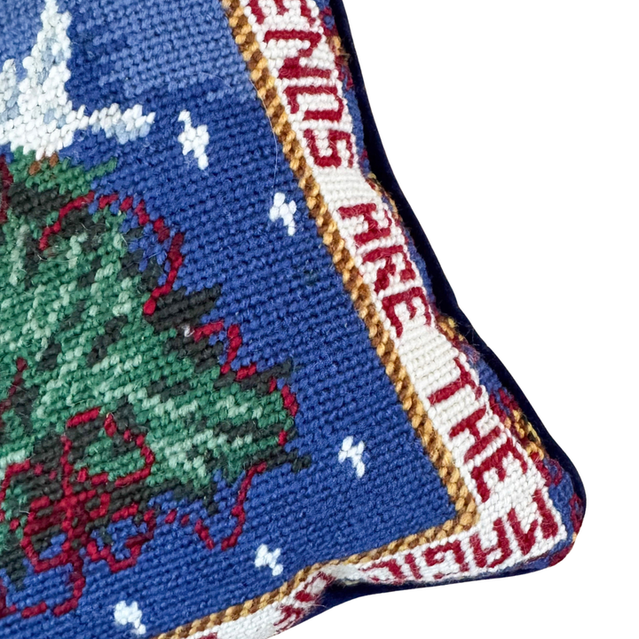 Vintage Friends Are the Magic of Christmas Needlepoint Pillow
