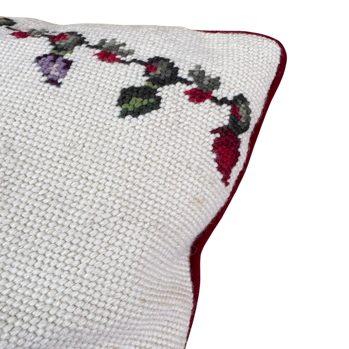 Vintage Golden Retriever Christmas Needlepoint Pillow