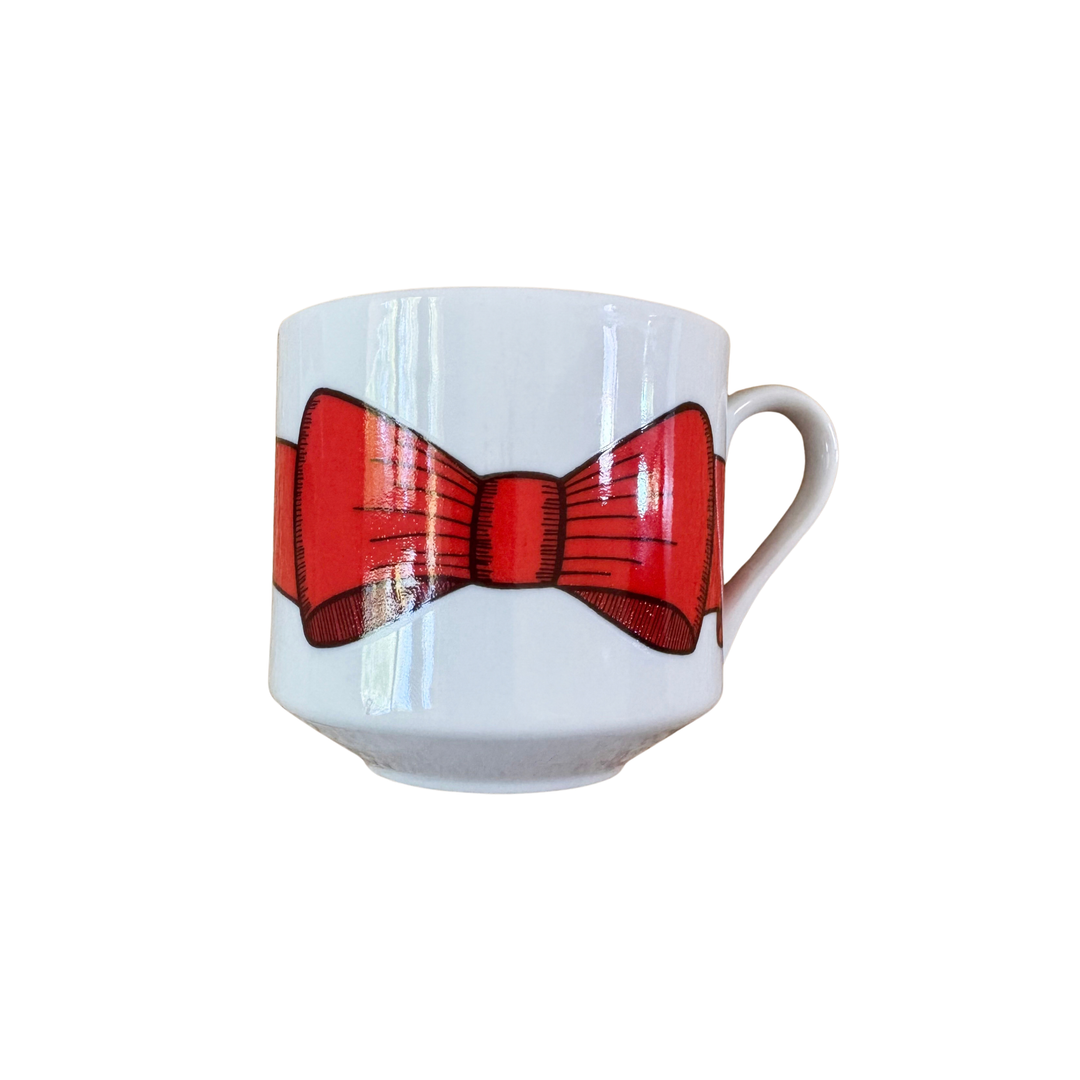 Vintage Fitz and Floyd Holly Wreath Bow Mugs