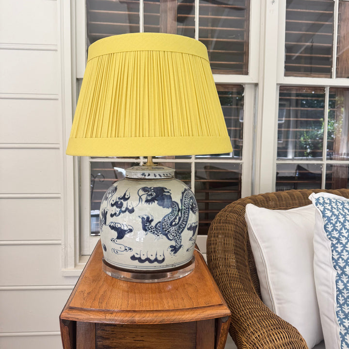 The June Lamp - Blue and White Dragon Ginger Jar Lamp