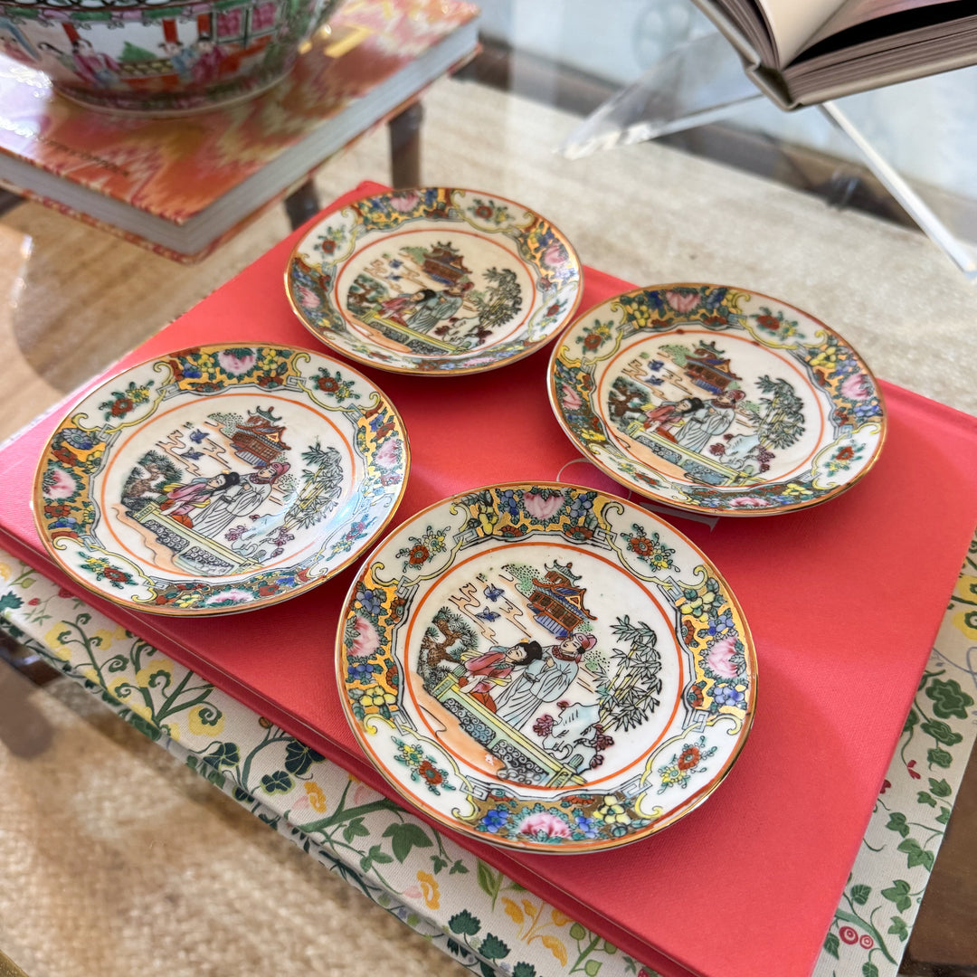 Set of Four Famille Rose Petite Saucers