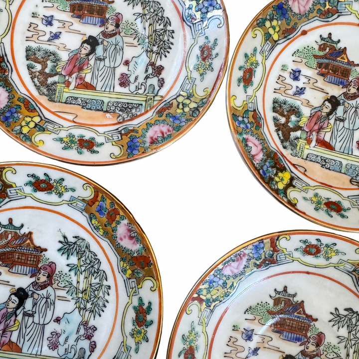 Set of Four Famille Rose Petite Saucers
