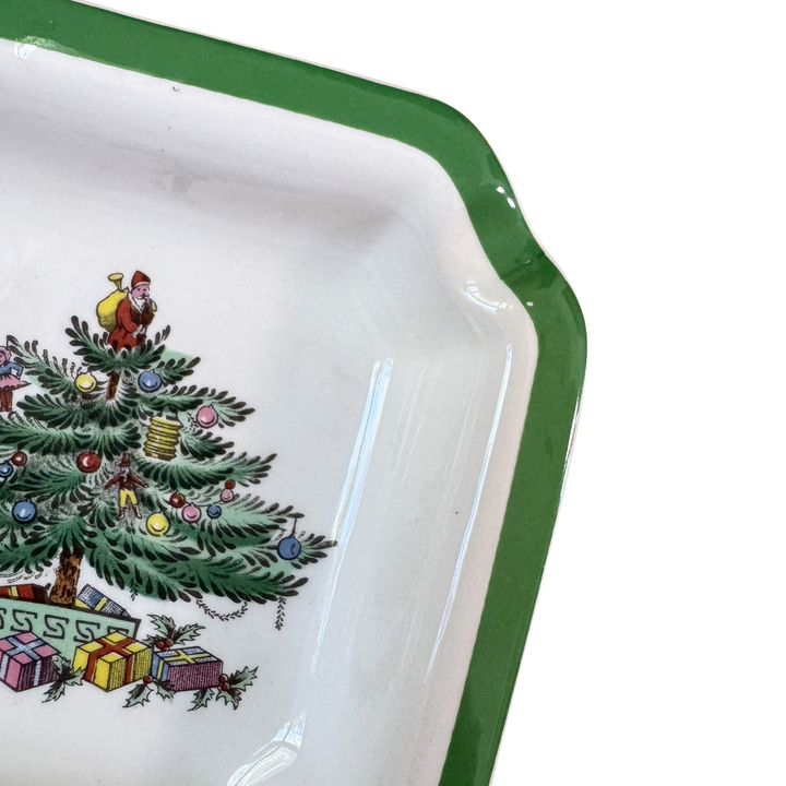 Pair of Vintage Spode Christmas Tree Trinket Dishes