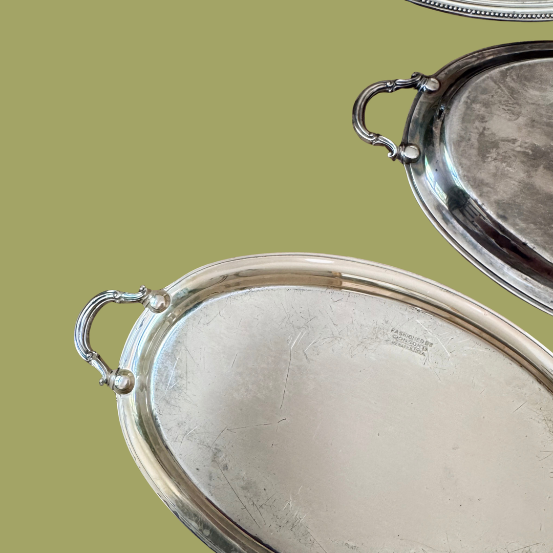 Vintage Silver-Plate Mini Tray with Handles