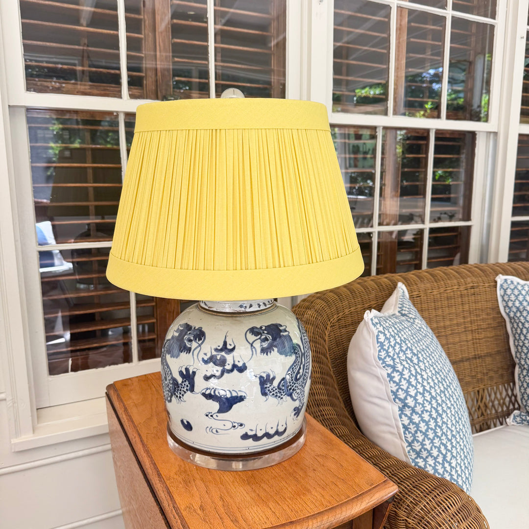 The June Lamp - Blue and White Dragon Ginger Jar Lamp