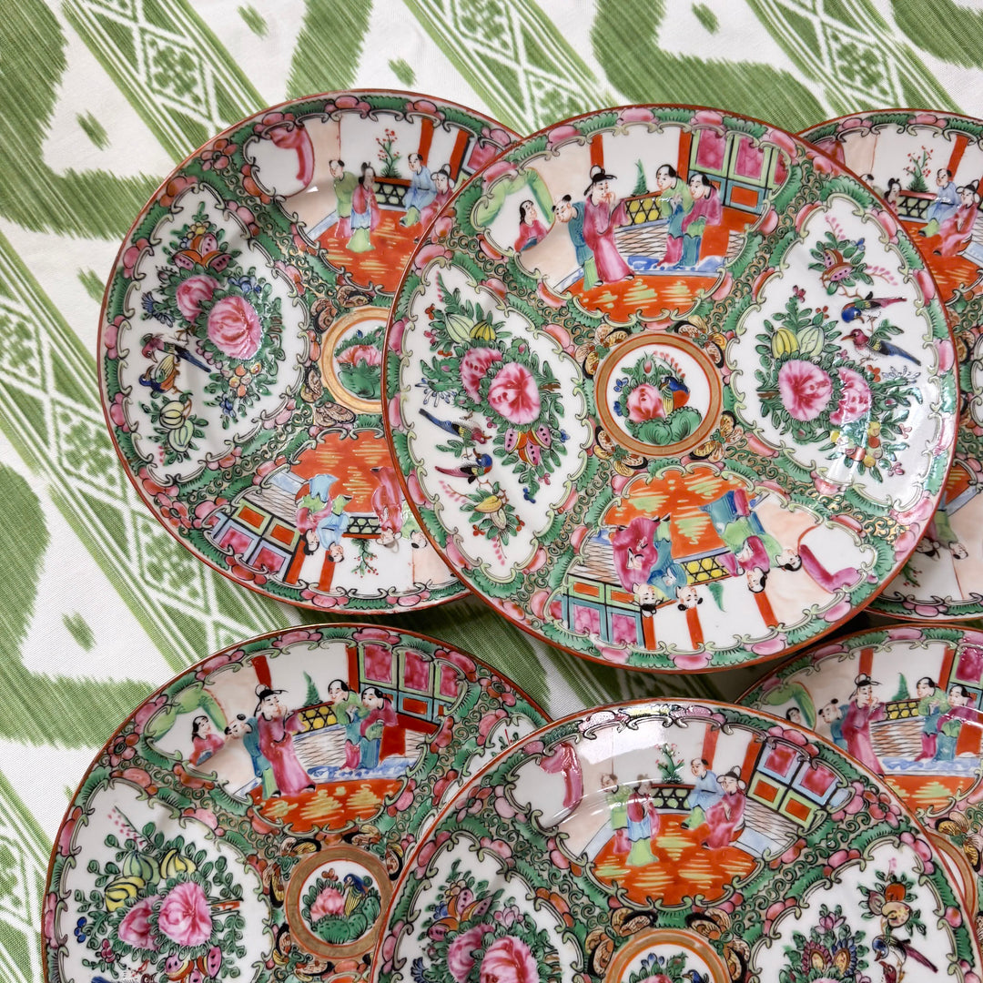 Vintage 9.5" Rose Medallion Plates