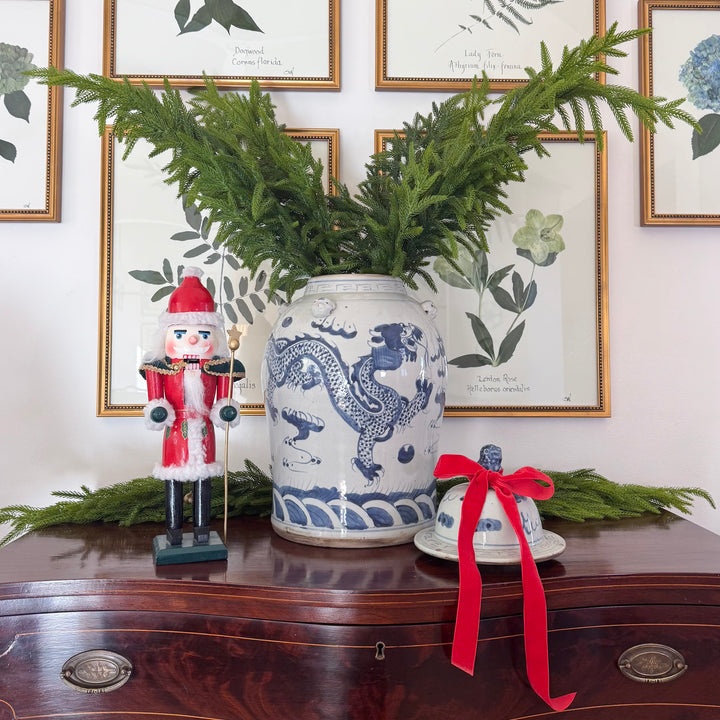 Blue and White Dragon Temple Jar