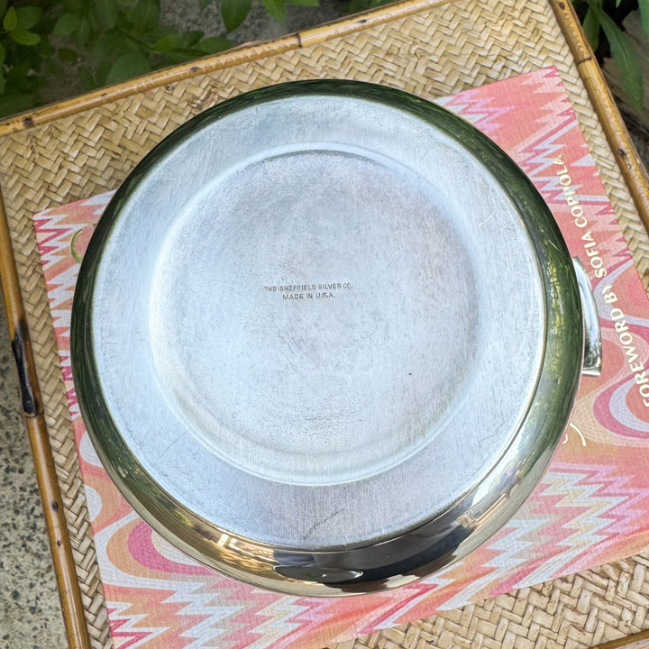 Vintage Sheffield Silver Plated Lined Covered Ice Bucket