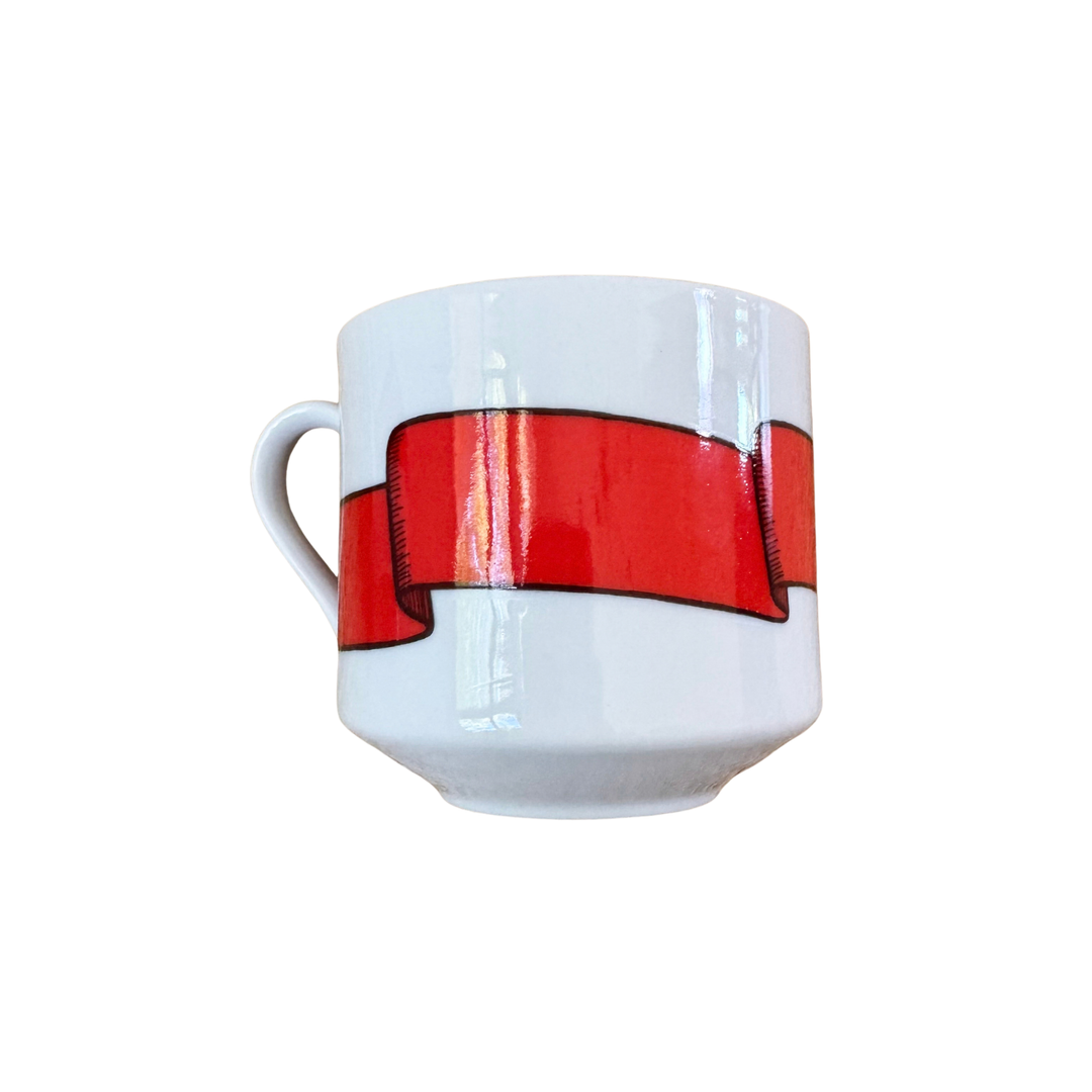 Vintage Fitz and Floyd Holly Wreath Bow Mugs