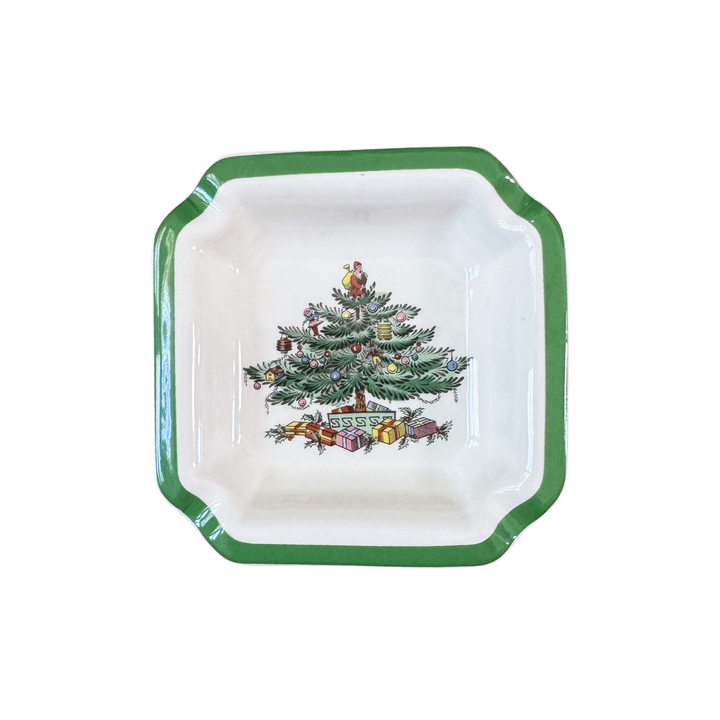 Pair of Vintage Spode Christmas Tree Trinket Dishes