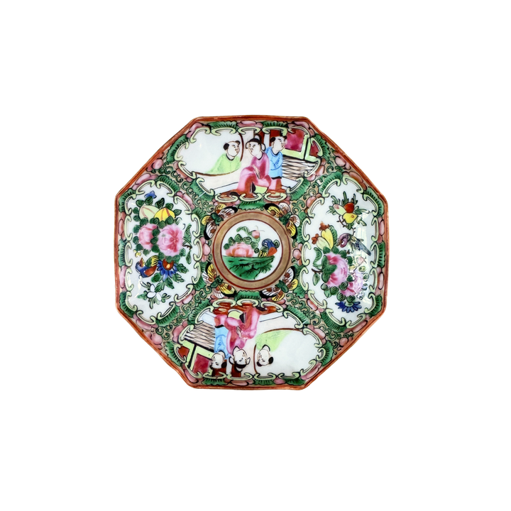 Antique Rose Medallion Hexagonal Small Plate